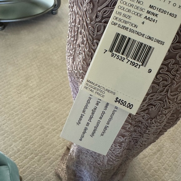 AIDAN MADDOX DRESS size 4 new with tags prom wedding party mauvish brown - Picture 8 of 14
